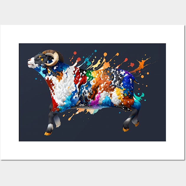 Fiery Aries Ram Wall Art by Manzo Carey